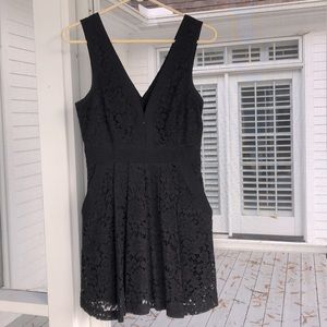 Free People Black Lace Dress XS Mini fit flare